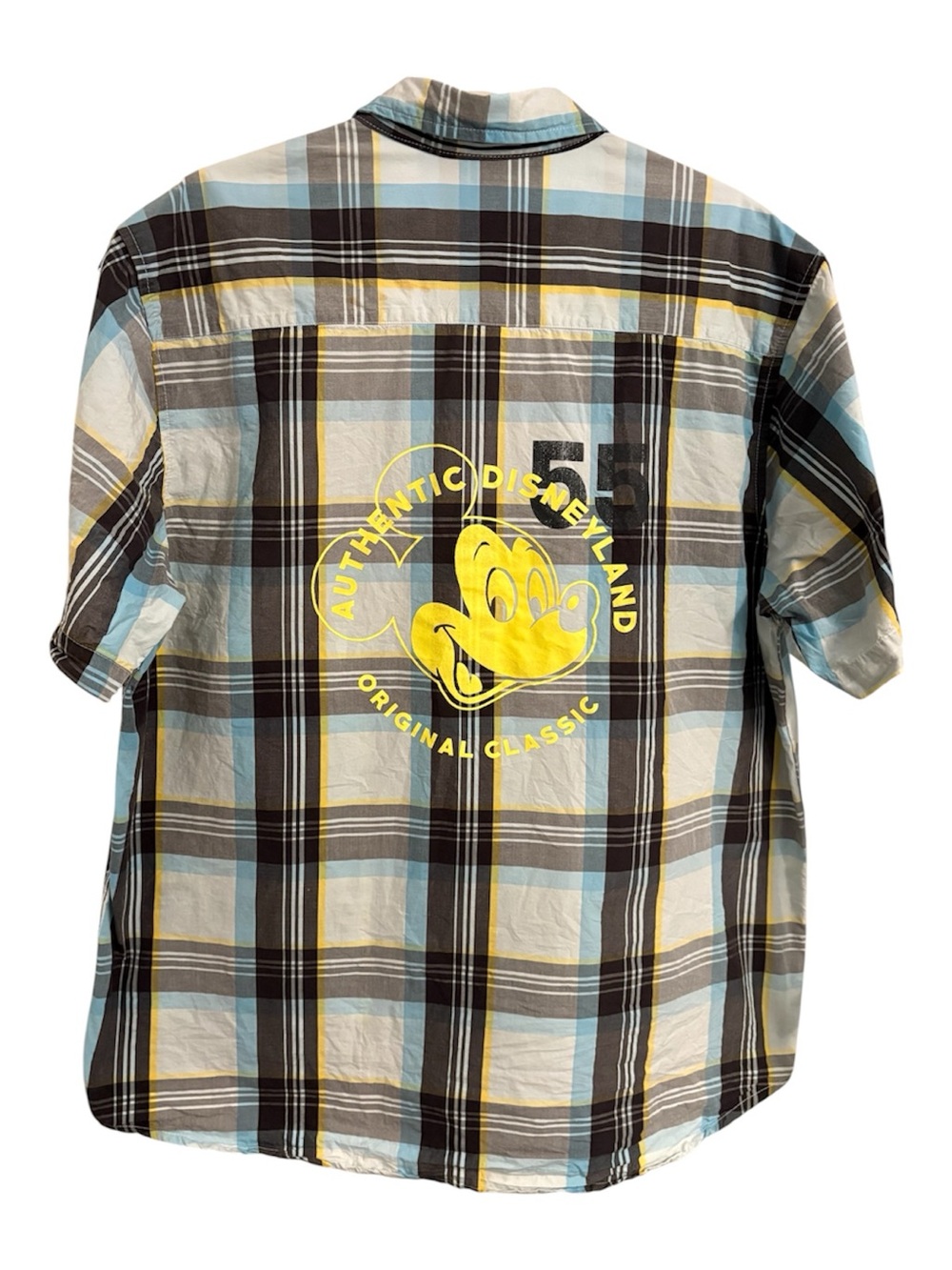 Disney Parks Walt Disney World Mickey Plaid Button Up Shirt Mens XL Cotton - Picture 3 of 5